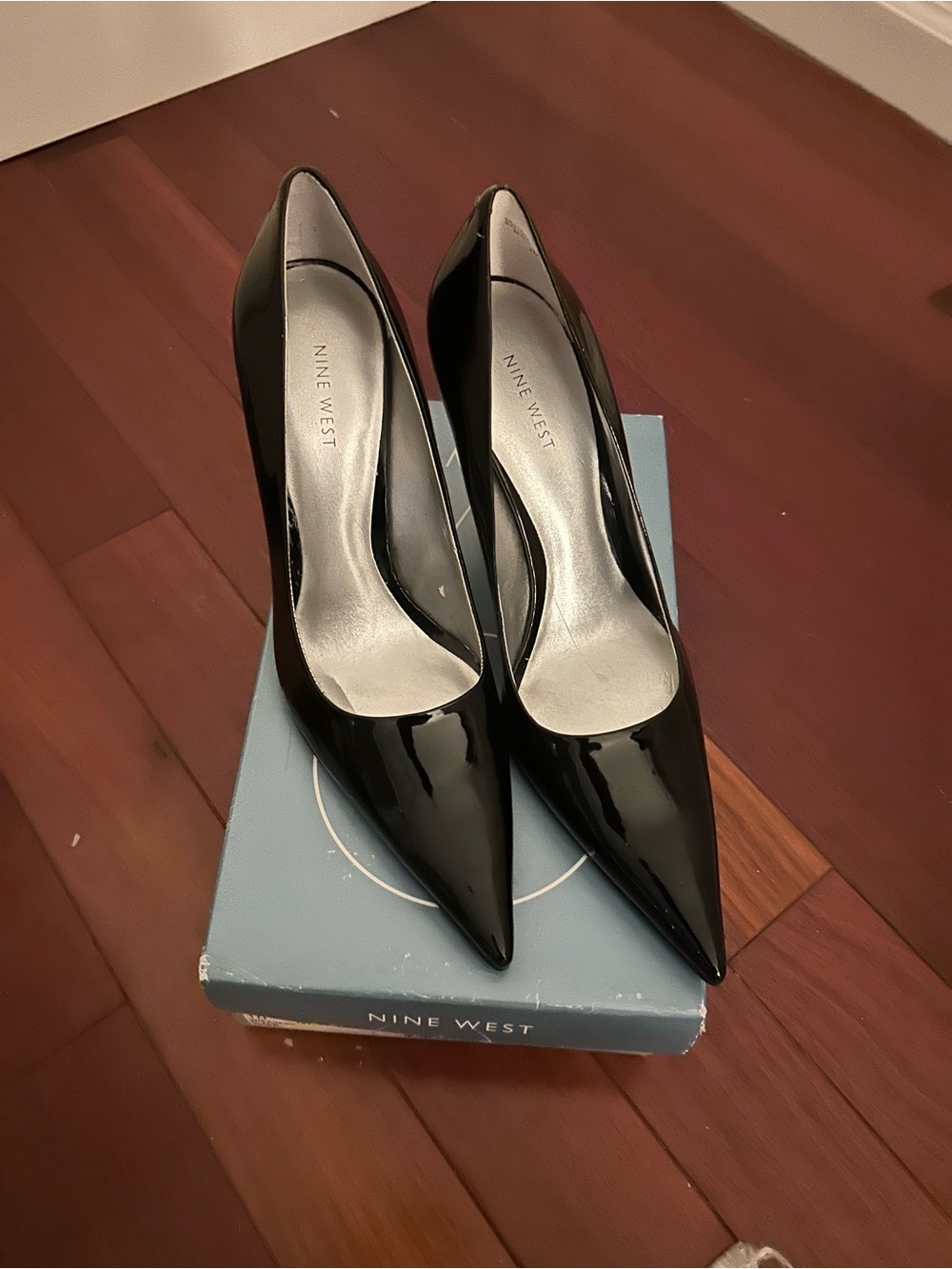Nine West Black Patent Pointed-Toe High Heels